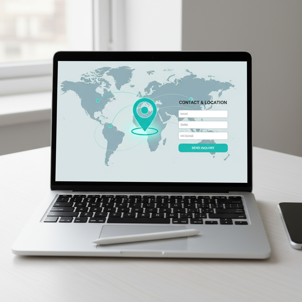 Map and contact form representation